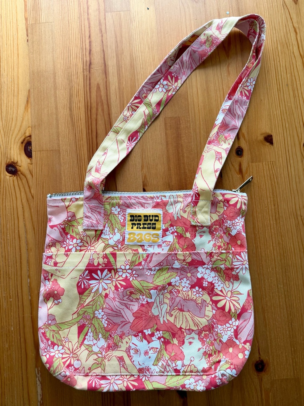 Big Bud Press Zip Mini Tote with Naked Ladies Floral Print - RARE